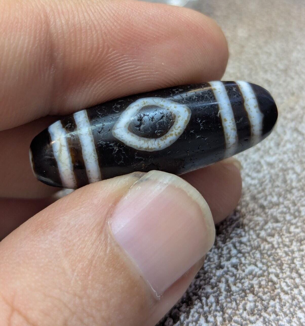 Tibetan 3 diamond eyes agate stone dzi bead amulet jn-16