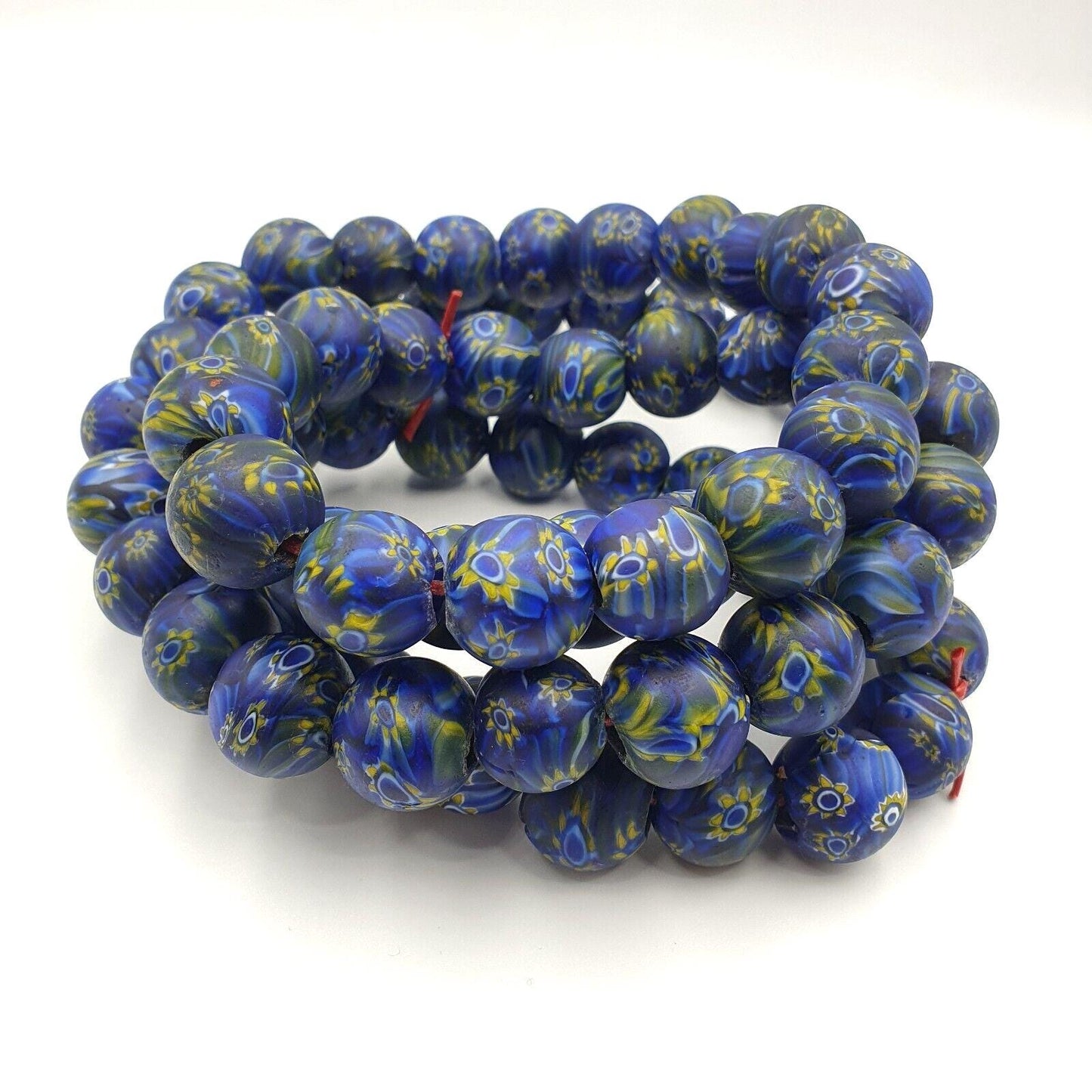 Vintage glass traded glass beads / beaded long necklace 16-18mmGift