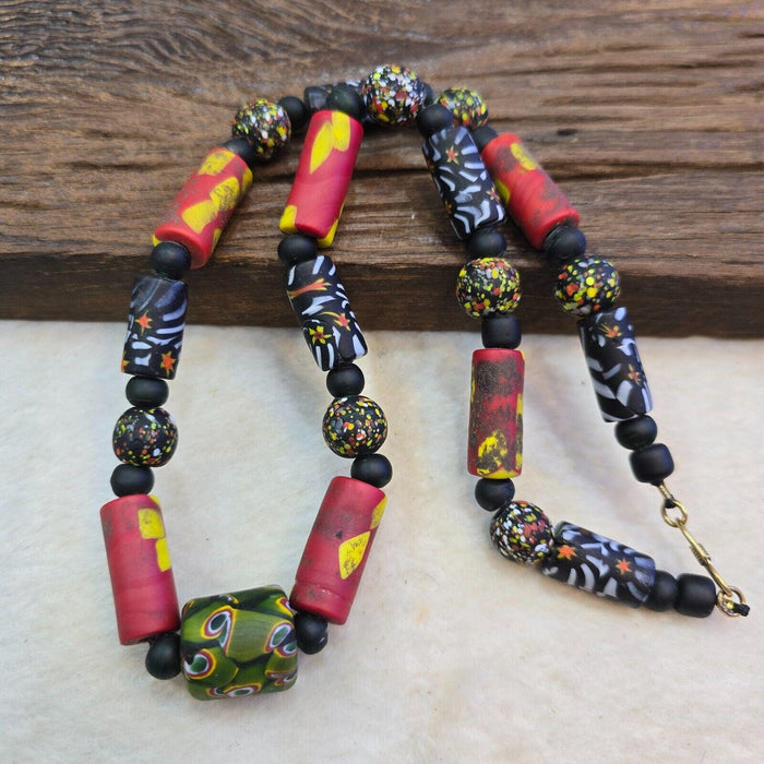 Multicolor antique style glass beads necklaceGift