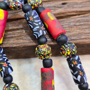 Multicolor antique style glass beads necklace.