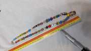 Vintage handmade face bead mix chevron glass beaded necklace #3.