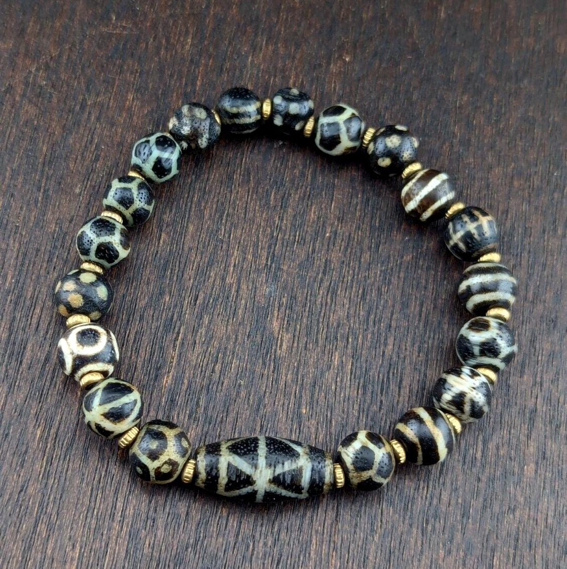 South asian burmese antiques trade pumtek petrified wood beads lot br-19