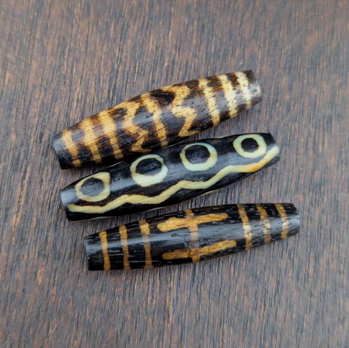 Lot 3 south asian burmese antiques trade pumtek petrified wood beads  l3