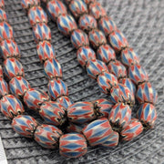 Vintage old chevron venetian inspired multilayers 11mm glass beads necklace.
