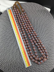 Vintage old chevron venetian inspired multilayers 11mm glass beads necklace.