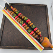 Moroccan handcrafted resin amber and glass vintage jewelry african necklace