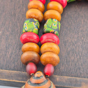 Moroccan handcrafted resin amber and glass vintage jewelry african necklace