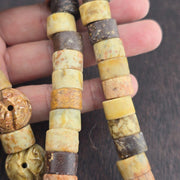 Antique african carving stone jade jasper beads necklace