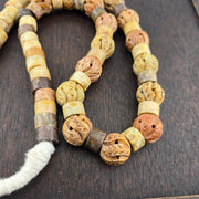 Antique african carving stone jade jasper beads necklace