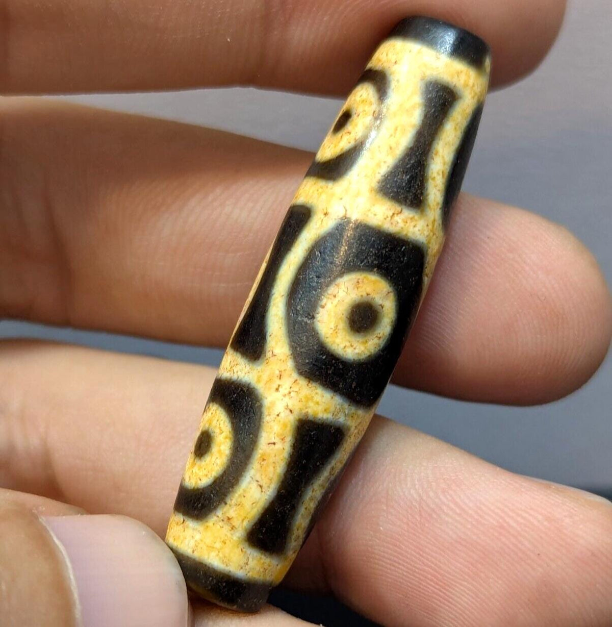 Very unique pattern 6 eye sky earth eyes agate stone dzi bead amulet