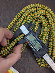 Vintage chevron beads venetian african style glass 10mm beads long strand.