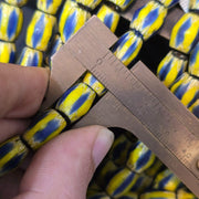 Vintage yellow tube chevron venetian inspired beads strand necklace nc-524