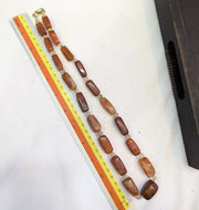 Antique african carnelian agate and himalayan quartz beads necklace