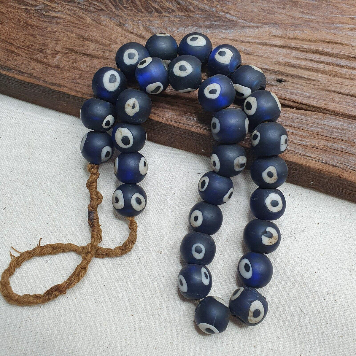 Vintage Venetian Evil Eye Glass Bead Strand (18-19mm)
