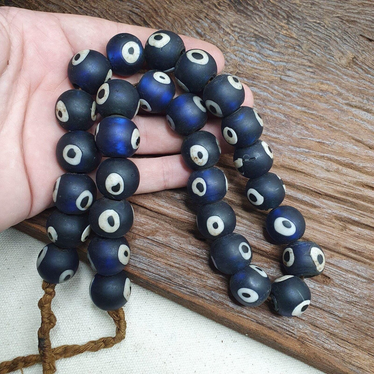 Vintage Venetian Evil Eye Glass Bead Strand (18-19mm)