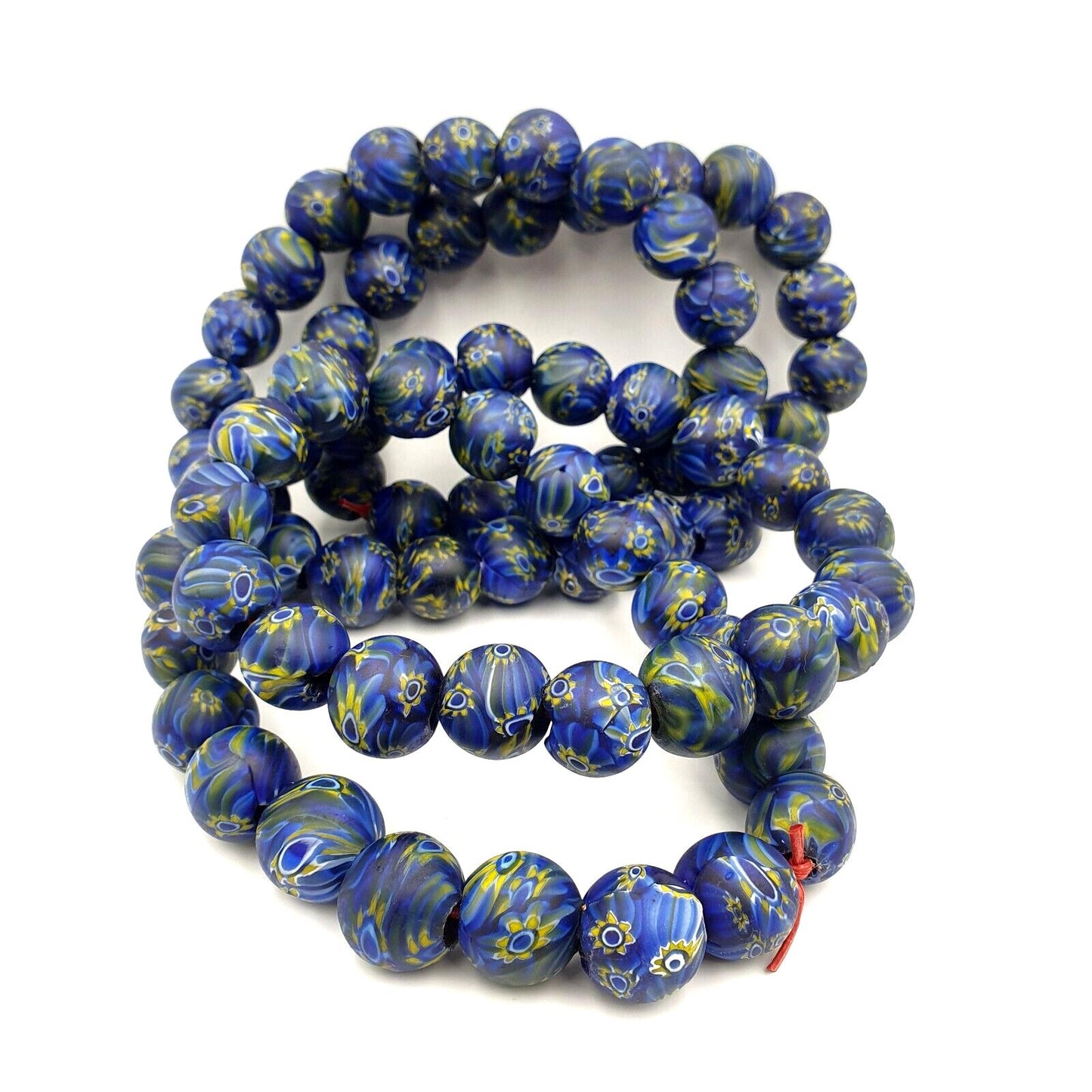 Vintage glass traded glass beads / beaded long necklace 16-18mmGift