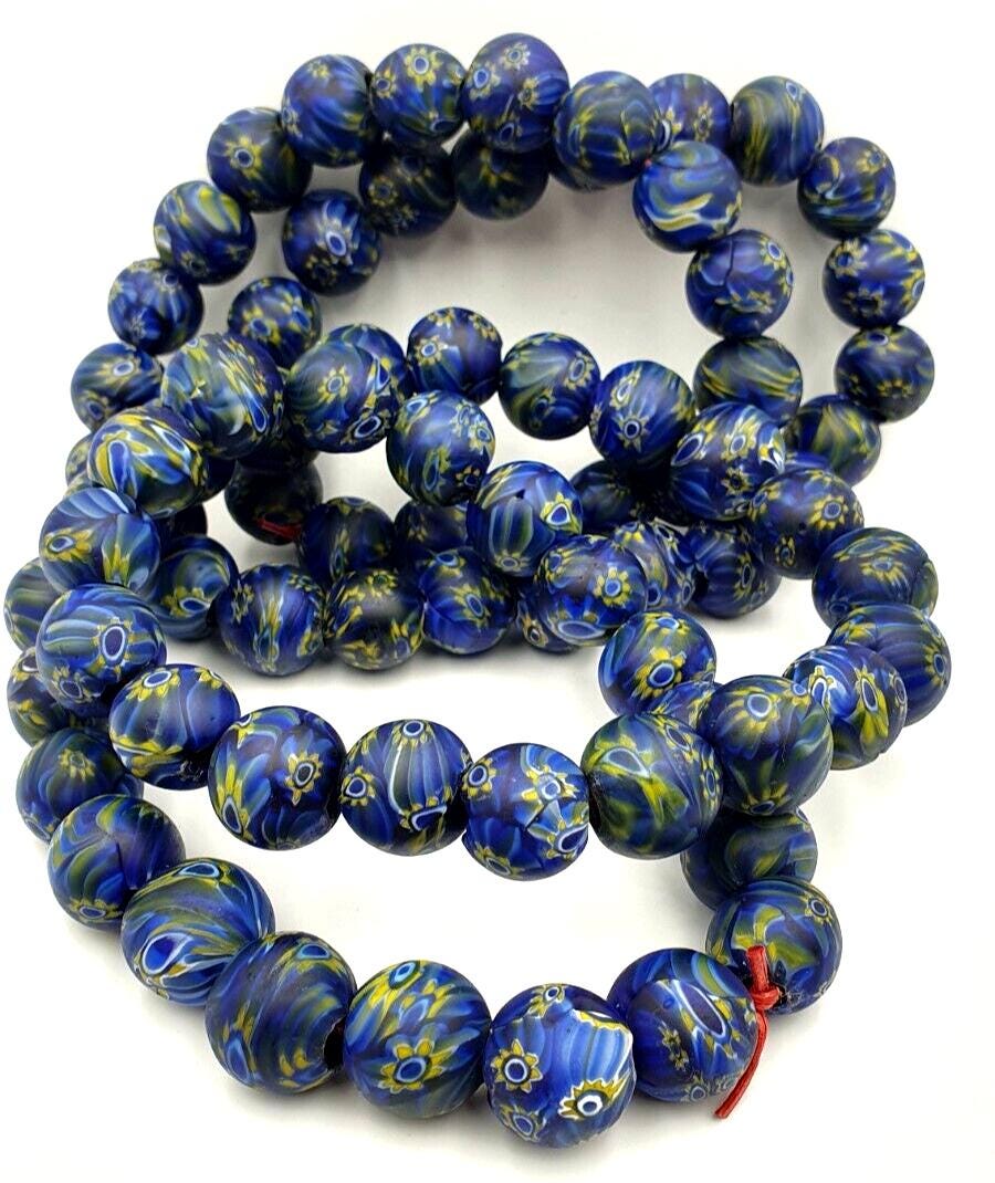 Vintage glass traded glass beads / beaded long necklace 16-18mmGift