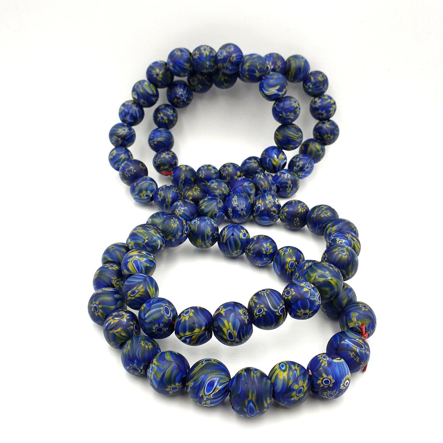 Vintage glass traded glass beads / beaded long necklace 16-18mmGift