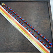 Antique vintage venetian white heart and blue chevron trade beads necklace w3