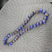 Vintage glass floral glass beads / beaded long necklace 19-18mm.