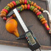 Moroccan handcrafted resin amber and glass vintage jewelry african necklace