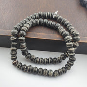 Vintage tibetan carving yak bone (buffalo) beads beaded necklace 11mm