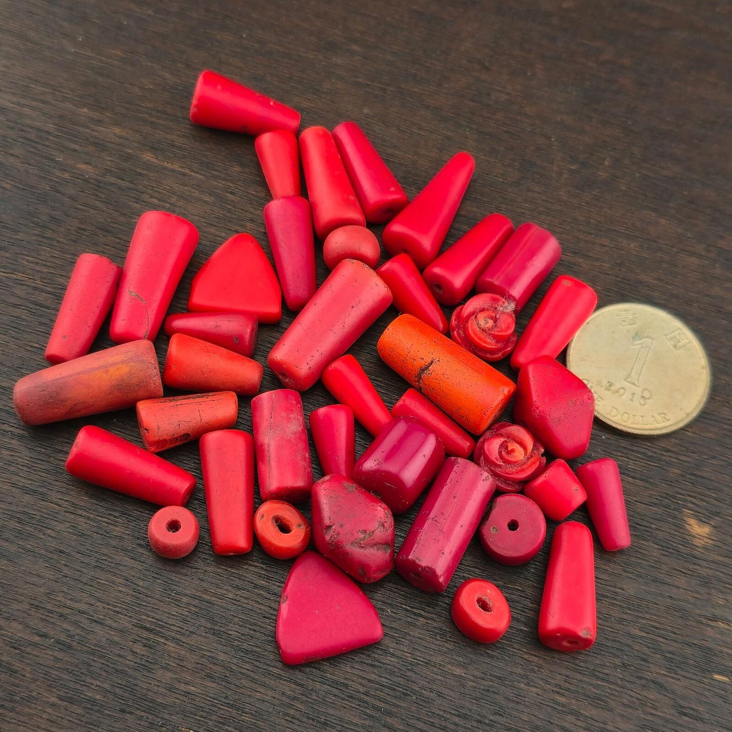 Lot antique african red glass antique loose beadsGift