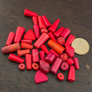 Lot antique african red glass antique loose beads.