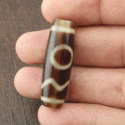 Sky earth eyes unique pattern himalayan tibetan agate dzi bead amulet