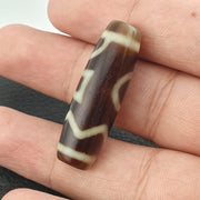 Sky earth eyes unique pattern himalayan tibetan agate dzi bead amulet