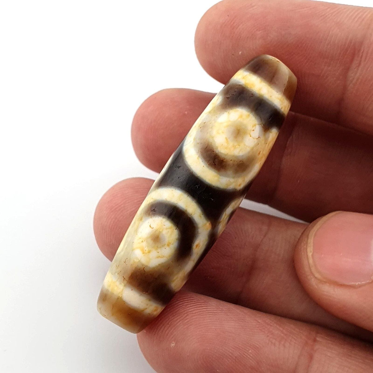 Circle 6 eyes in eyes unique pattern himalayan tibetan agate dzi bead amulet