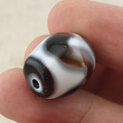 Zig zag unique pattern himalayan tibetan agate dzi bead amulet #28