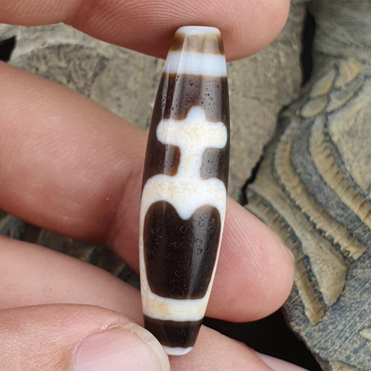 Treasure vase totem tibetan old agate dzi bead amulet pendant