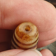 Vintage Himalayan Tibetan 2 eye dzi bead in brown agate – photo 3 of 5