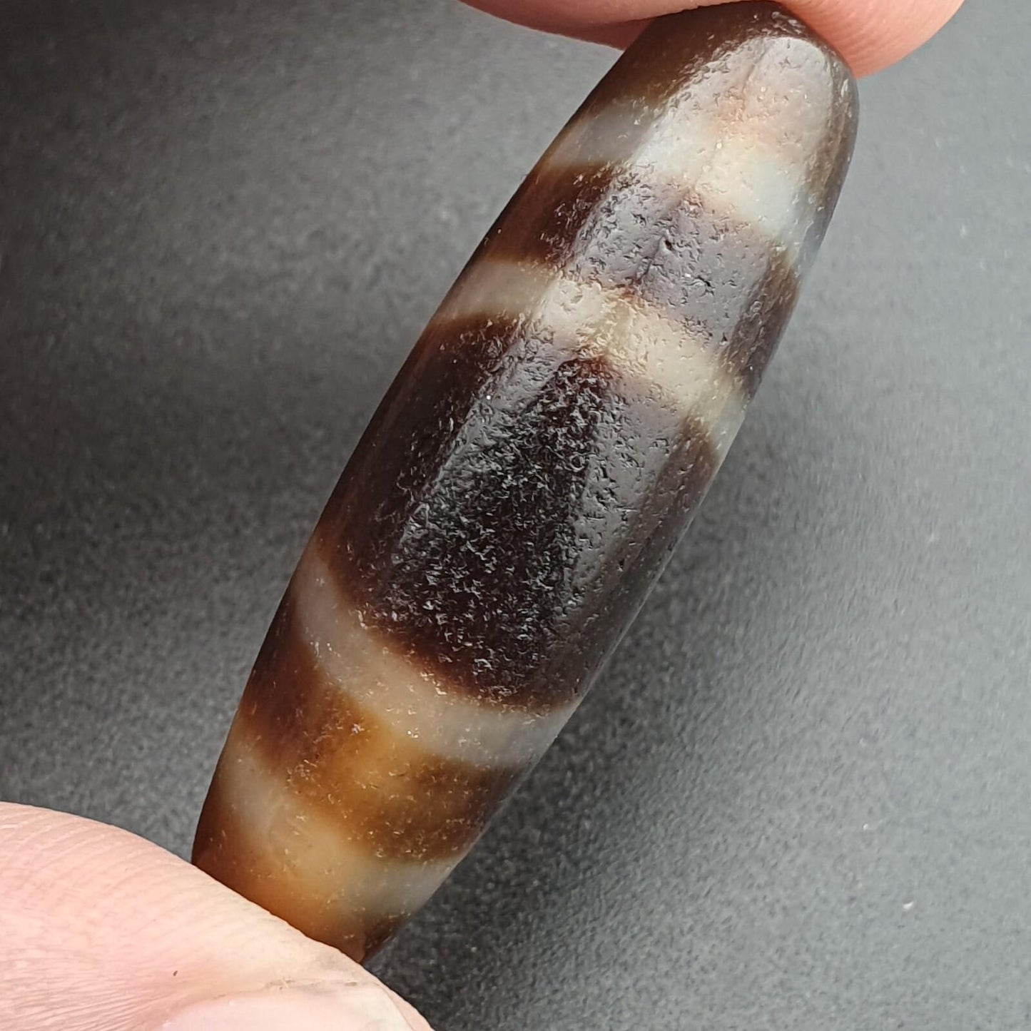 Vintage old himalayan indo tibetan rare 4 stripes eye dzi agate amulet bead