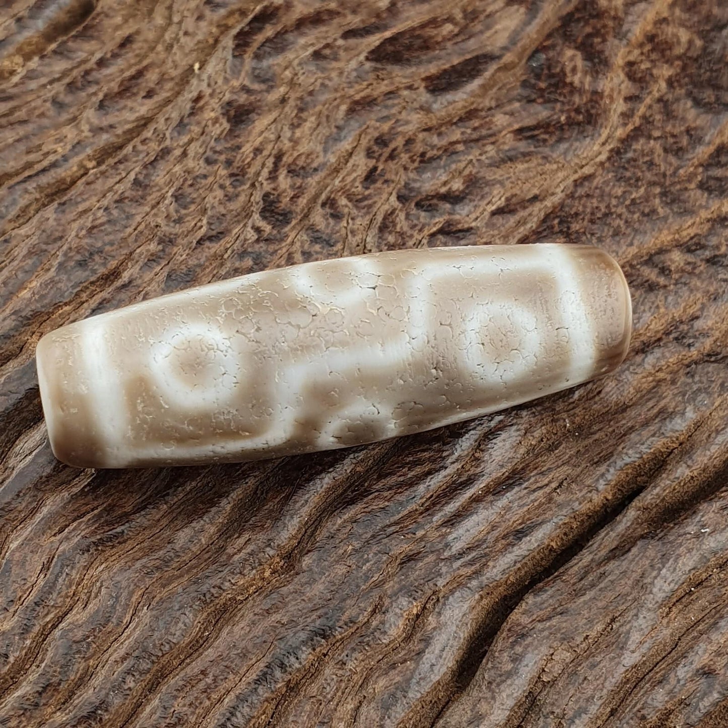 Vintage old himalayan indo tibetan rare 9 eyes eye dzi gray agate amulet bead