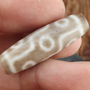 Vintage old himalayan indo tibetan rare 9 eyes eye dzi gray agate amulet bead