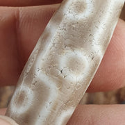 Vintage old himalayan indo tibetan rare 9 eyes eye dzi gray agate amulet bead