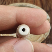 Vintage old himalayan indo tibetan 9 falling eyes eye dzi gray agate amulet bead