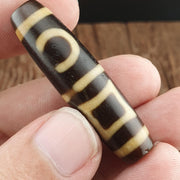 Antique old tibetan 2 sky 2 earth agate stone dzi bead amulet necklace