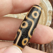 9 Eyes Dzi Bead Tibetan Agate Necklace – Unique Himalayan Indo Pattern, Spiritual Protection Jewelry