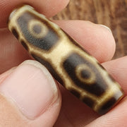 Vintage Tibetan Dzi Bead 6 Eyes Agate Stone Amulet Indo Himalayan Protection Charm