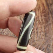 Vintage Tibetan Dzi Bead Agate Stone Amulet – Indo Himalayan 2 Eyes Protection Charm