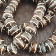 Vintage tibetan yak bone (buffalo) beads beaded necklace 11.5mm