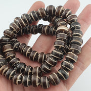 Vintage tibetan yak bone (buffalo) beads beaded necklace 11.5mm