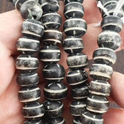 Vintage tibetan carving yak bone (buffalo) beads beaded necklace 11mm