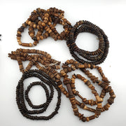 Lot  5 strands vintage tibetan carving yak bone (buffalo) beads mala