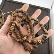 Lot  5 strands vintage tibetan carving yak bone (buffalo) beads mala