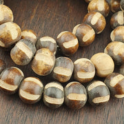 Vintage tibetan carving yak bone (buffalo) beads beaded necklace 11.5mm
