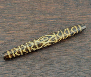 Rare pattern large south asian burmese old palmwood pyu pumtek amulet bead